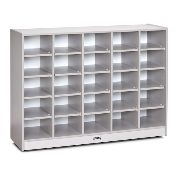 Jonti-Craft Rainbow Accents 25 Cubbie-Tray Mobile Storage, without Trays, Gray 0425JCWW000 - main